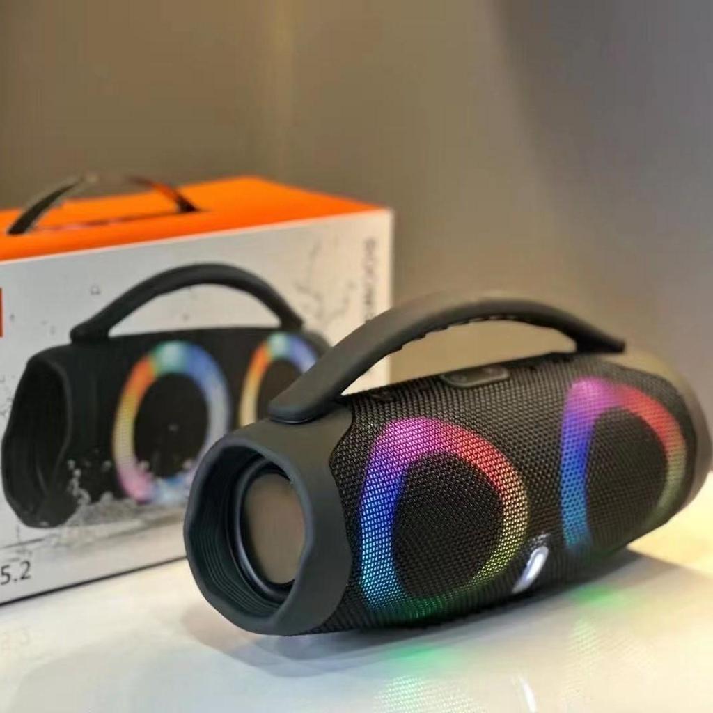 Haut-parleur Bluetooth portable étanche haute puissance, lumière colorée RVB, caisson de basses sans fil, stéréo 360°, surround TWS FM, boom box