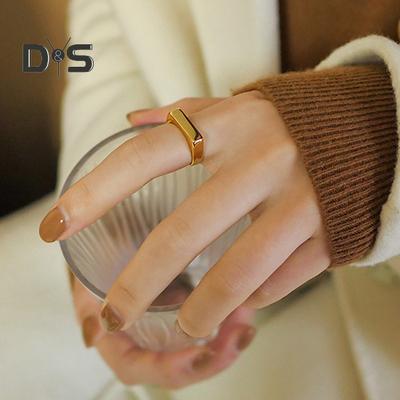 Vintage-Unisex-Ring, reine Farbe, polierter Titanstahl, flache Oberfläche, einfacher Stil, Glanz, mehrere Größen, rostfrei, leichter Fingerschmuck