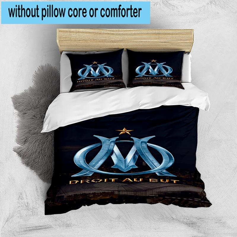 3pcs Mar-seille With Pride Emblem Printed Bedding Set Duvet Cover Closure Includes 1 Duvet Cover & 2 Pillowcases Bedding Sets Home Decor Gifts