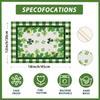 4/6pcs Green Plaid Four-Leaf Clovers Shamrocks Horseshoes St. Patrick's Day Placemats for Party Home Kitchen Dining Table Decora