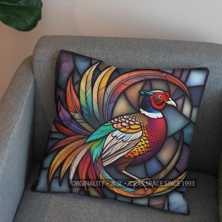 2D Colorful Phoenix Art Pillow For Home Decor Pattern Cushion Cover Suitable For Sofa Bedroom Car Pillow Cover