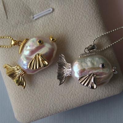 1Pc/Pair Exquisite Natural Pearl Clownfish Crab Pendant Necklace  Unique Elegant Earrings Jewelry Accessories Gifts