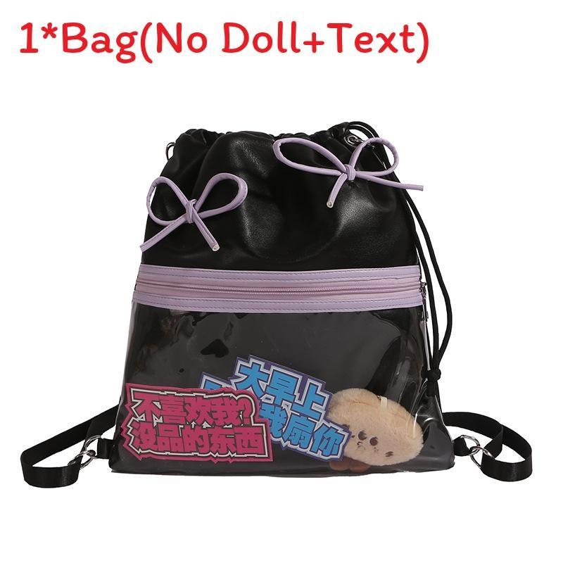 Lightweight Bowknot Backpack Solid Color Itabag Bucket Bag Fashion Gift Casual