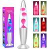 Multicolor LED Lava Lamp 7 Colors, Decorative Ambiance Lamp 34.5 Cm, Moving Wax, Retro Modern Glass Aluminum Lamp