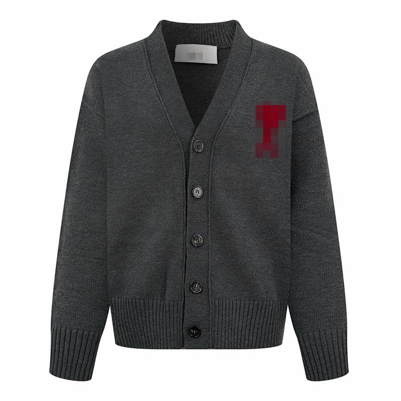 

Cross-border Love Letter Embroidery Unisex Woolen Cardigan Sweater Medium сірий колір