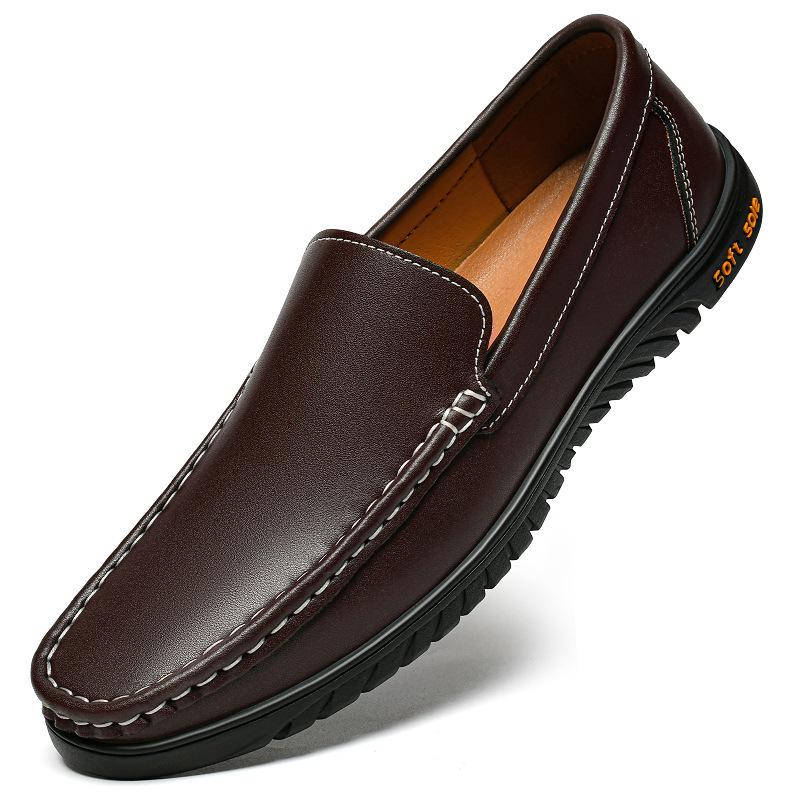 Men s Genuine Leather Slip-On Loafers: Business, Formal, Casual Driving Moccasins. 40