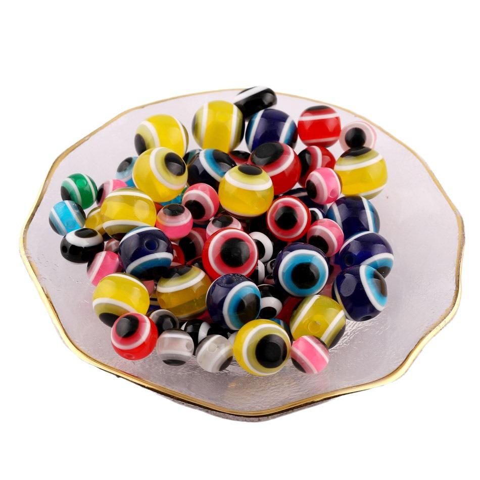 Mixed Size Transparent Resin Eye Beads for DIY Jewelry and Bracelets