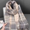 Korean Version of The New High end Houndstooth Imitation Cashmere Tassel Scarf for Women in Autumn and Winter Warm Shawl and Scarf for Couples