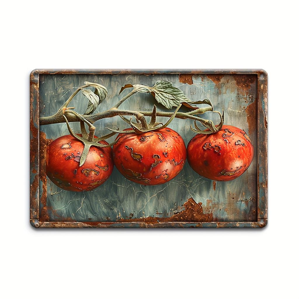 Vintage 3D Vegetables and Fruits Metal Tin Sign Plaque Decorative Plates for Farm Club Man Cave Bar Home Hotel Cafe Wall Decor