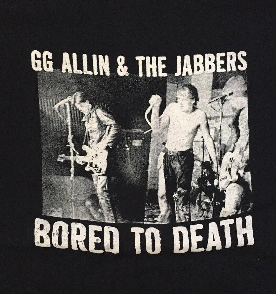 GG ALLIN AND THE JABBERS СКУЧАЮ ДО СМЕРТИ Футболка Черная Унисекс Размер S-5XL Унисекс Футболка M