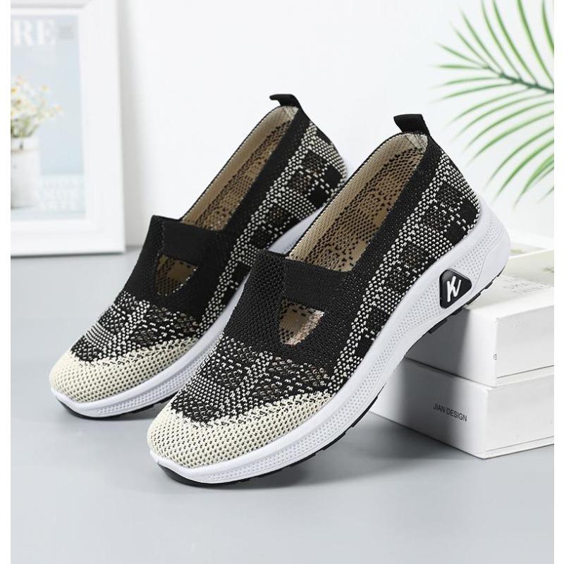 Móda Móda Duté Baleríny Ženy Jaro Podzim Prodyšné Síťované Platformové Tenisky Žena Protiskluzová Silná Podrážka Smíšená Barva Mokasíny Boty