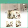 Butterfly Tower Bath Mat Set Polyester Non Slip Absorbent Rug For Bathroom Decor