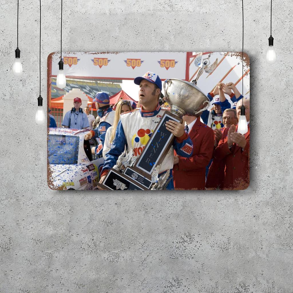Talladega Nights The Ballad of Ricky Bobby Movie Retro Vintage Tin Sign Poster Decorative Plaque Metal Plate Wall Decor