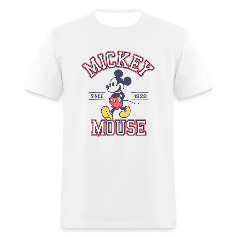 White Short Sleeves T-Shirt For Women Men Disney Mickey Minnie Cotton New In Tops & Tee Fashion Clothing Daily Casual Streetwear