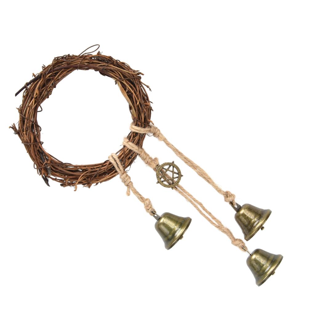 Campanelle a Vento ad Anello di Rattan Decorazione da Parete Anello di Corda di Vite Campanella per Casa Matrimonio