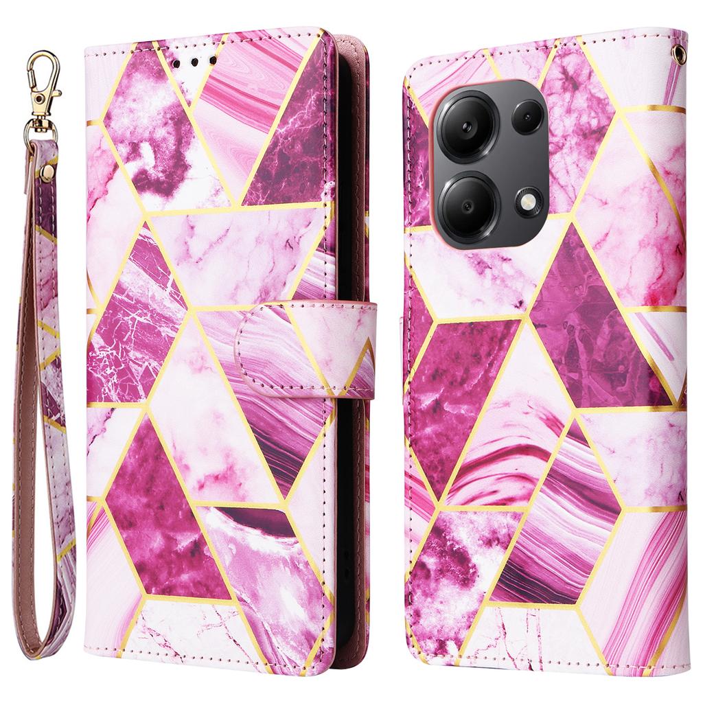 For Xiaomi Redmi Note 13 Pro 4G/Poco M6 Pro 4G Leather Flip Cover Marble Pattern Stand Wallet Phone Case