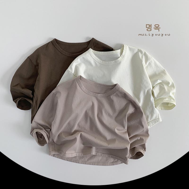 

Spring 2025 Versatile Kids T-Shirt: Casual Korean Mori Style for Boys and Girls 90cm