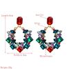 Women's Earrings Exaggerated Geometric Alloy Rhinestone Earrings Super Flash Full Crystal Drop Earrings