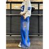 American Vintage Badge Print Track Pants Loose Fit Wide Leg Sweatpants Men Women Casual Streetwear