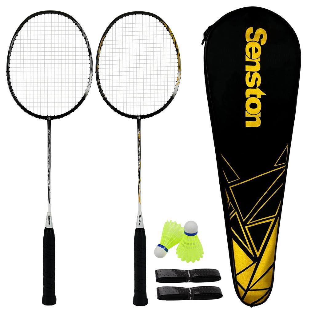 Senston Badminton 5U Feather Professional Competition Training All Carbon Feather with Grip 2-Piece Racket, Racket, 100% Racket,