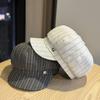 Vintage British striped beret women's spring and summer fashion versatile octagonal hat outdoor travel sun protection newsboy painter hat