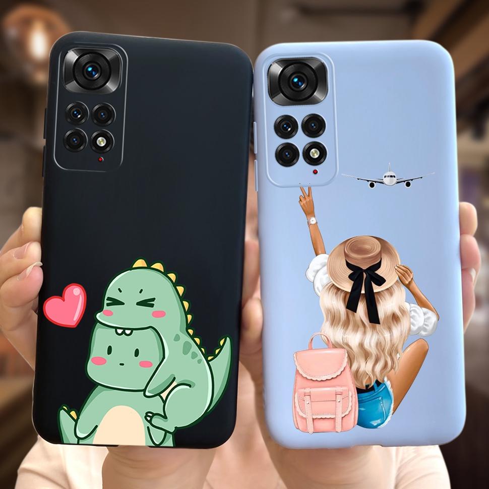 Phone Case For Xiaomi Redmi Note 11 Cover Cat Colorful Case Silicon Soft For Redmi Note11 Note11 4G Shockproof Protection Cover