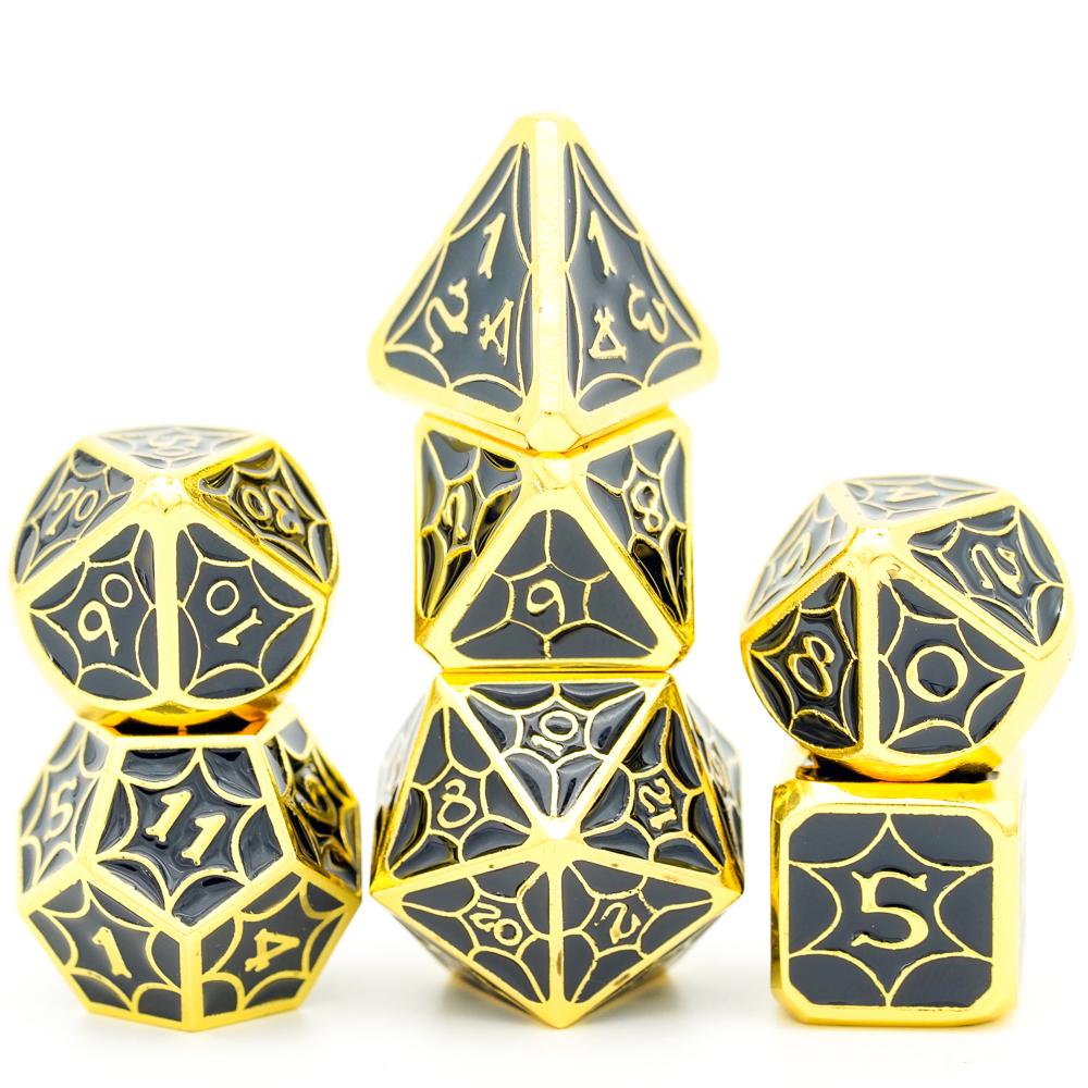 Cusdie Galaxy Metal D&D Dice 7Pcs High-quality D4 D6 D8 D10 D% D12 D20 Polyhedral Dice Set for Pathfinder Role Playing Game