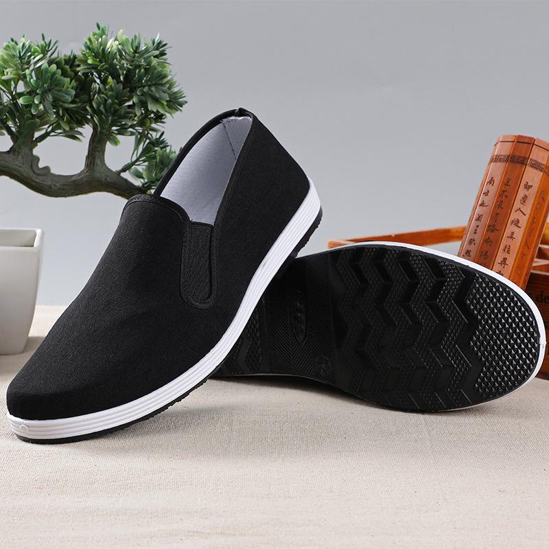 Men's Black Cloth Driving Shoes with Soft, Breathable Sole