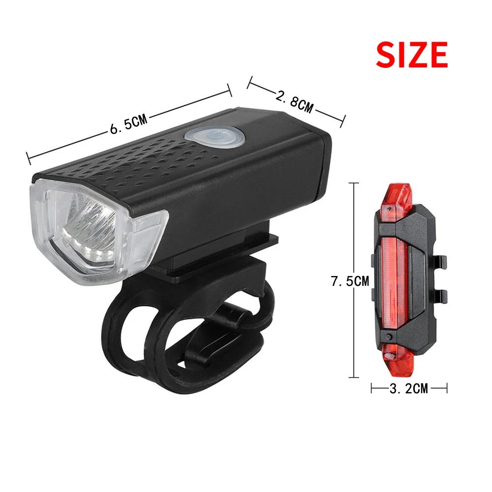 Lumină pentru bicicletă Set reîncărcabil cu LED USB pentru bicicletă MTB Bicicletă de drum față din spate Lampă pentru faruri Lanternă Lumină pentru ciclism Accesorii pentru ciclism