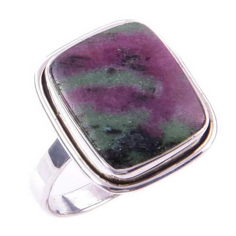 Ruby In Zoisite Handmade Lab-Created 925 Sterling Silver Jewelry Ring S.10 T4y11