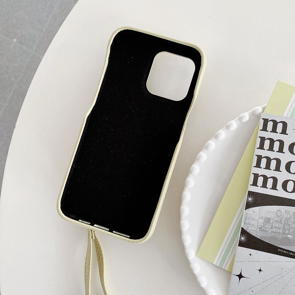 For iPhone 14 Pro Case Mirror Design PU Leather Back Cover with Card Slots,Wrist Strap