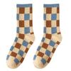 Women's  And Winter Striped Blue Plaid Sports Socks