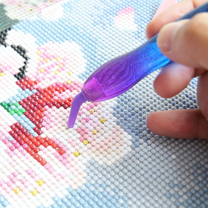 Outil de peinture diamant 5D, stylo à pointe en résine, nouveau stylo de peinture diamant avec conception de fil, Kits de têtes de stylo multi-placeurs