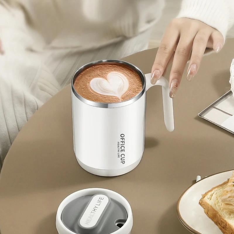 304 Stainless Steel Coffee Mugs with Handle Portable Heat-resistant Creative PP Liner Drinking Water Milk Tea Cup Gift Drinkware