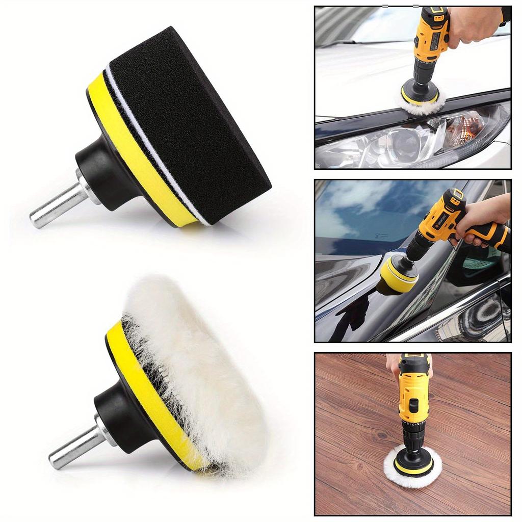 11Pcs Kit 3-Inch Buffing Pad Car Foam Drill Sponge Wool Polishing Pads Car Buffer Polisher for Sanding, Waxing, Sealing Glaze
