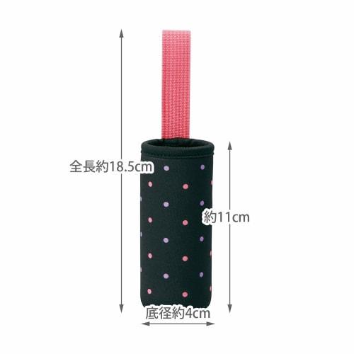 Skater Mini Bottle Cover, Water Bottle Case, Dot Pattern, Black and Pink, 120ml, WSSC1