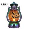 Small Size Pumpkin Lights Halloween Lantern Spooky Lamp with LED Candle Vintage Hanging Lanterns Decorative Light for Festive Party Porch Mantel