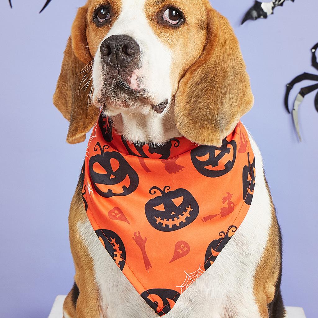 Halloween Pet Dress Up Saliva Towel Printed Dog Triangle Towel Dog Bib Pet Decorative Scarf