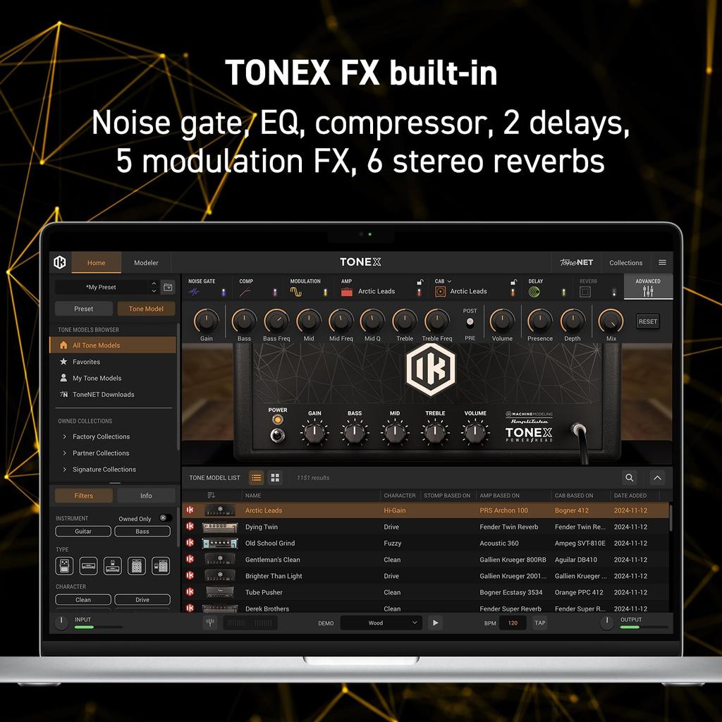 IK Multimedia TONEX One AI Multi-Effekt Mikro-Tonmodell Kompatibel mit jeder E-Gitarre Gitarrenverzerrung Overdrive oder anderem Gitarreneffekt Pedal Verstärker,