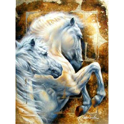 Paarden ronde diamant schilderij volledige ronde boor diamant borduurwerk