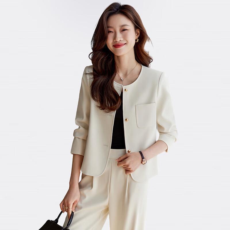 Women's Elegant Short Blazer & Straight Pants Set