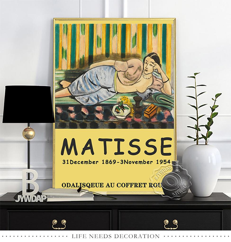 Henri Matisse Museum Exhibition Poster, Les Pivoines Oil Painting, Matisse Colours Abstract Wall Picture, Living Room Wall Decor No Frame
