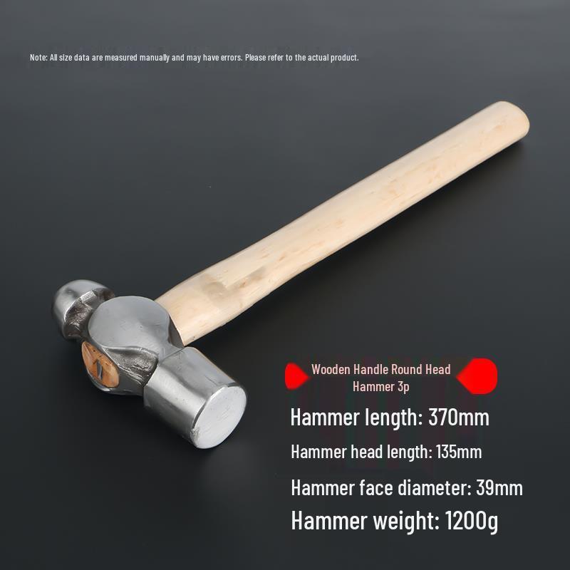 Rundkopf-Holzgriff-Kugelkopfhammer für Holzbearbeitung & Montage