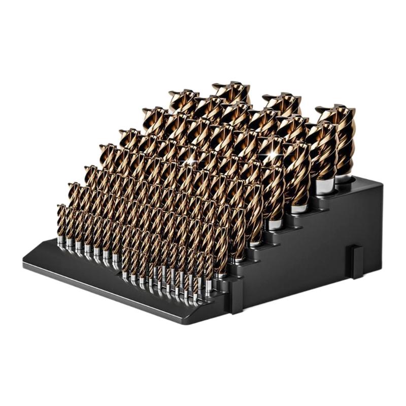 Leichtes schwarzes Werkzeug-Organizer-Rack mit 85 Löchern für Bohrer und Fräserhalter Multifunktionale Werkzeugaufbewahrungsbox