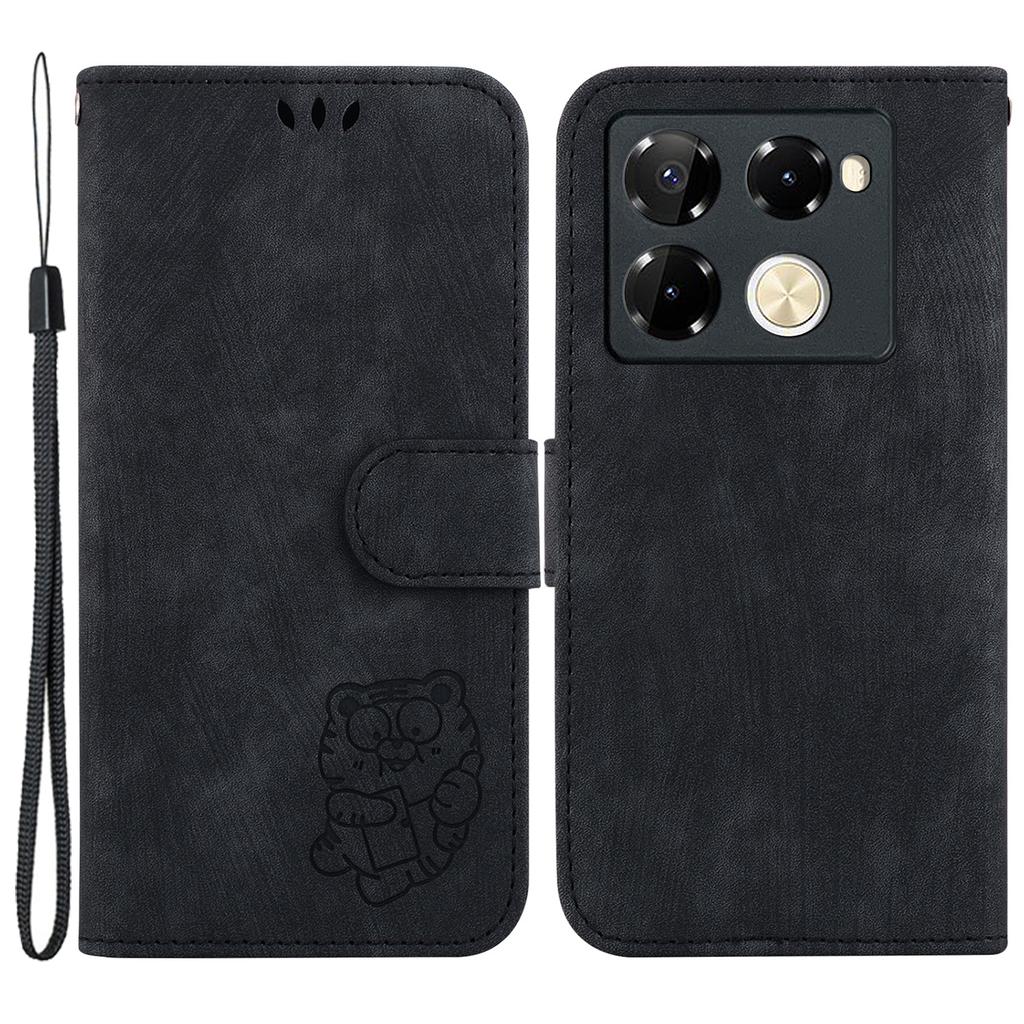 For Infinix Note 40 Pro 5G/Note 40 Pro+ Case Little Tiger Imprint Leather Wallet Phone Cover