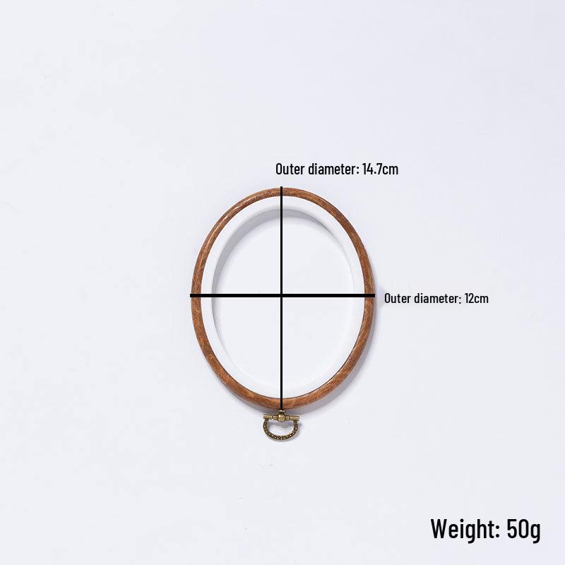 Cercuri de Broderie cu Aspect de Lemn Antic - Unelte & Decor Retro DIY Ovale/Rotunde