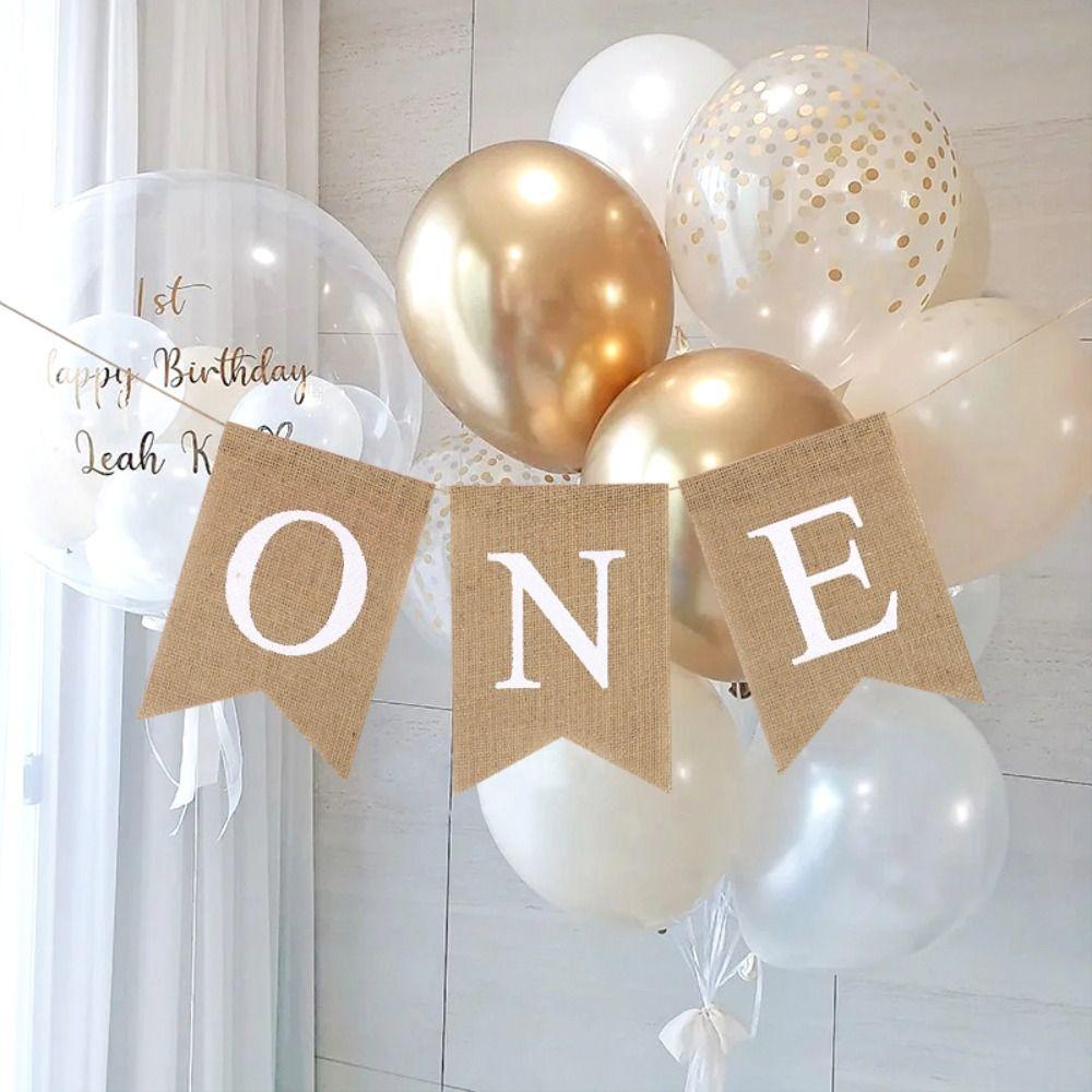 ONE Letter Chair Flag Banner Festive Birthday Bunting Baby First Party Decoration Festival