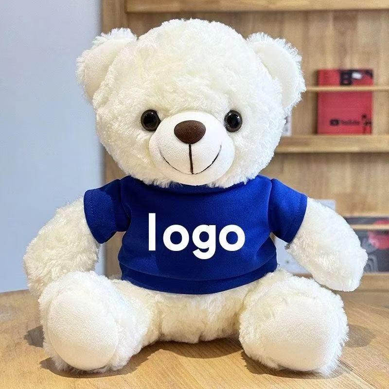 Teddy Bear Plush Toy with Cute Logo and School Emblem Design