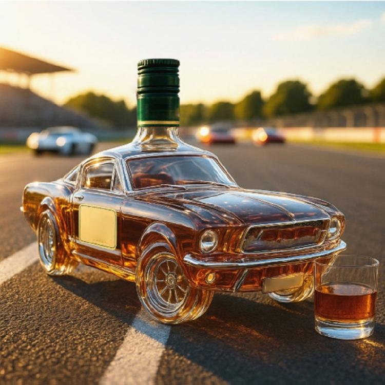 Display Worth Car Design Glass Whiskeys Bottle With High Quality Finish For Collectors And Whiskeys Aficionados
