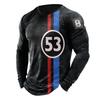 Spring and Autumn Round Neck 3D Printed Top Fashionable Casual Sports Long Sleeved Men's T-shirts